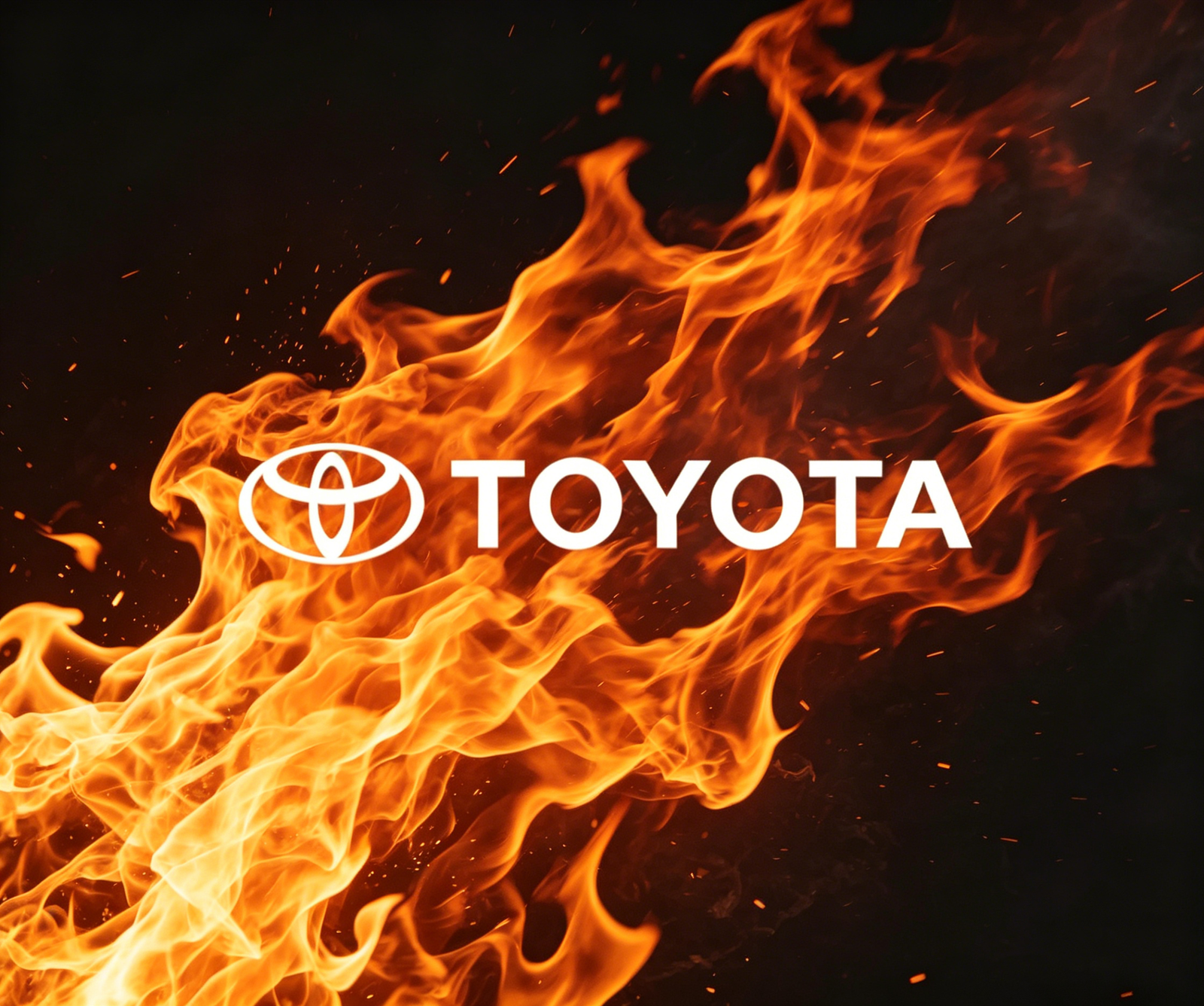 Toyota logo dynamic flame background for automotive forced‑induction performance upgrade