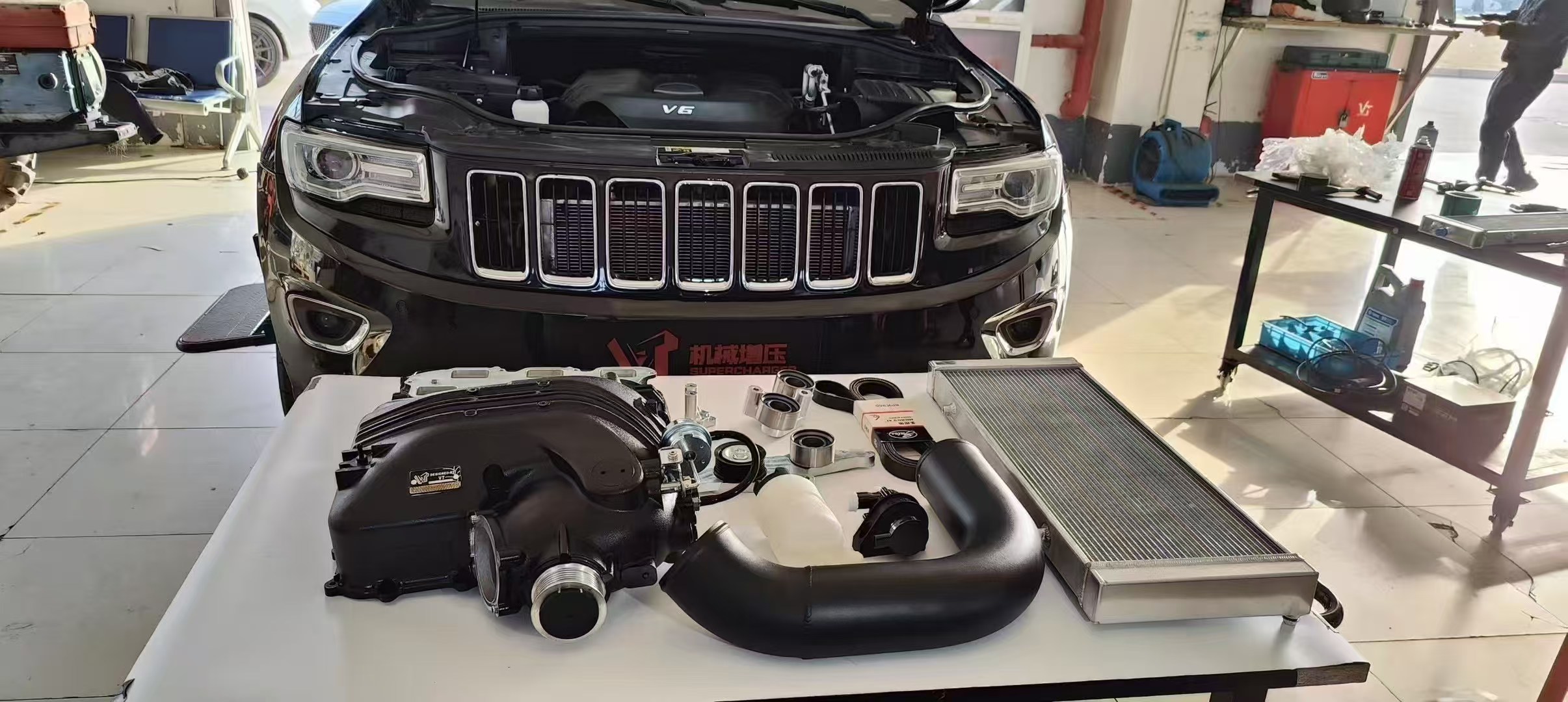 Horsepower torque performance upgrade for Jeep Grand Cherokee 3.6L with supercharger kit